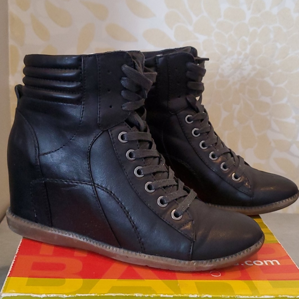 Black Wedge Boot